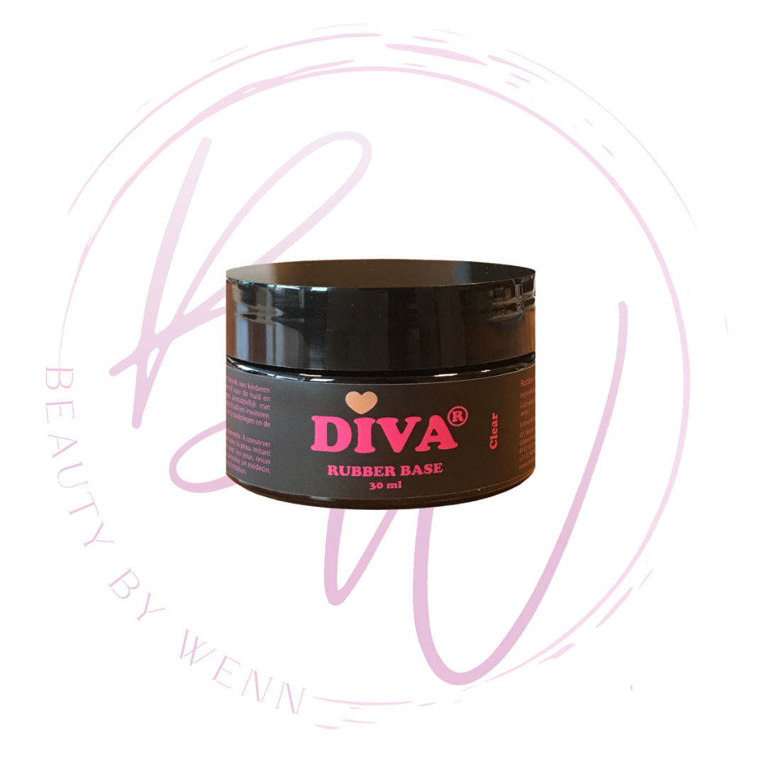 Diva Rubber Basecoat Clear POT 30 ml (uitverkocht) - Beauty by Wenn
