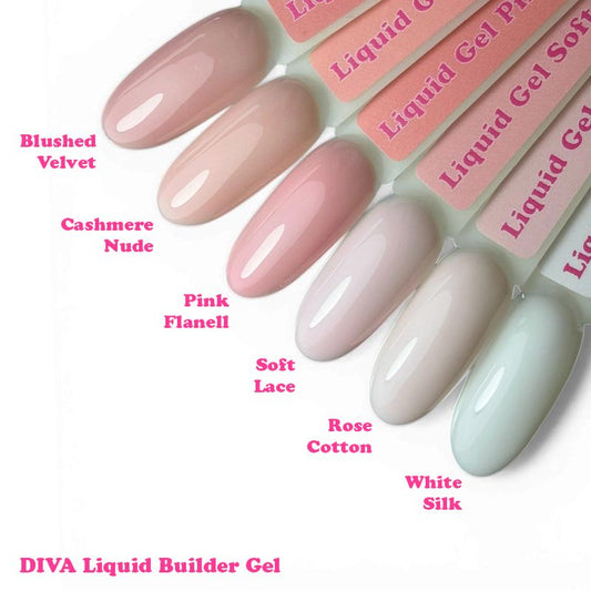 DIVA Liquid Builder Gel Collection 6x 30ml - met gratis Colorpop Stickers en Fineliner