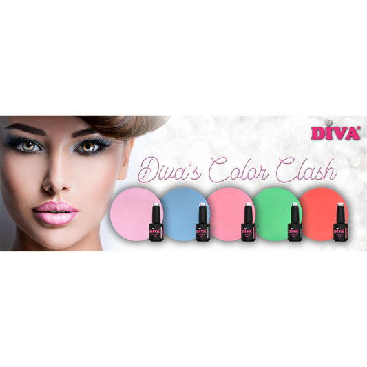 DIVA Gellak Diva's Color Clash Collection 5x 6 ml gratis Colorpop Stickers