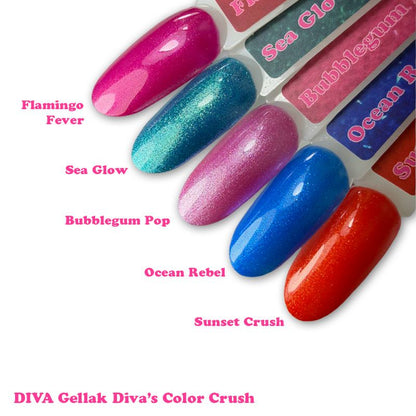 DIVA Gellak Diva's Color Crush Collection 5x 6 ml gratis Colorpop Stickers