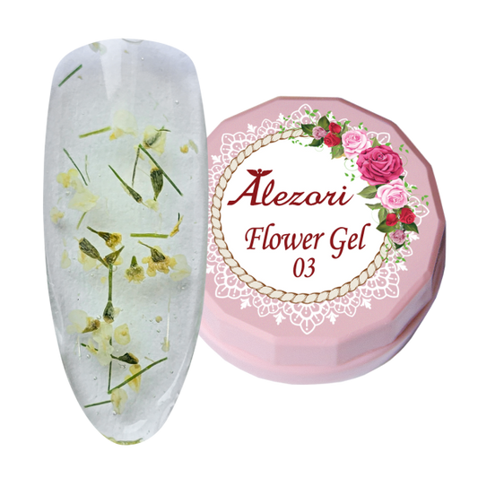 Alezori Flower Gel 03 – Nail Art Gel met Gedroogde Bloemblaadjes (6g)