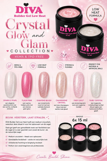DIVA Builder Gel LOW HEAT Flash Pink 15 ml