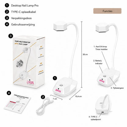 DIVA®️ LED/UV Mini Nagellamp Pro Wit