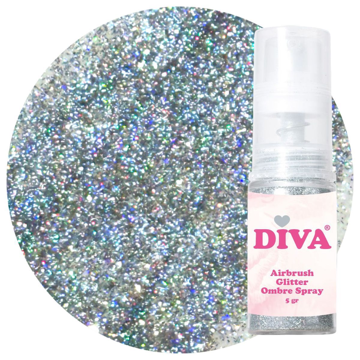 DIVA Airbrush Glitter Colorboom Spray - Set 6 stuks no 1 tot 6