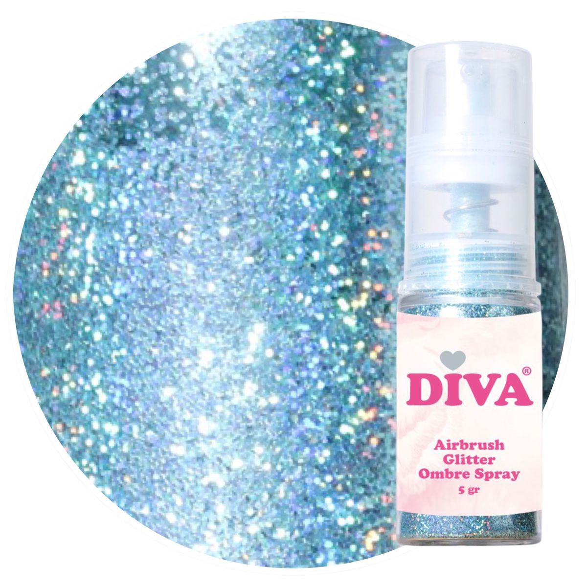 DIVA Airbrush Glitter Colorboom Spray - Set 6 stuks no 1 tot 6