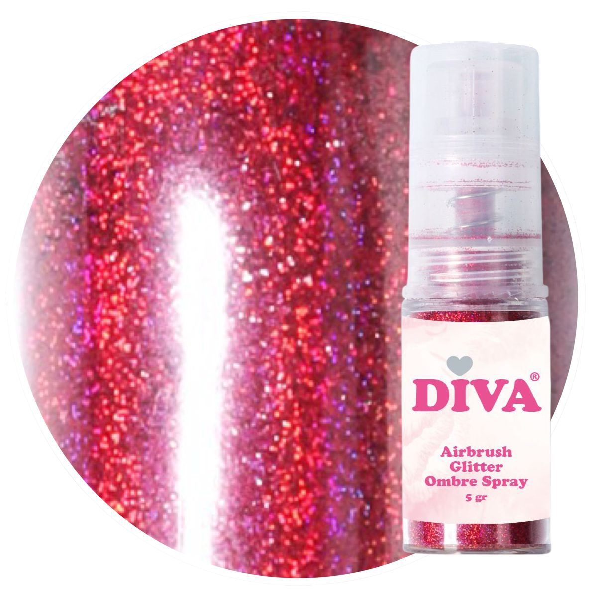 DIVA Airbrush Glitter Colorboom Spray - Set 6 stuks no 1 tot 6