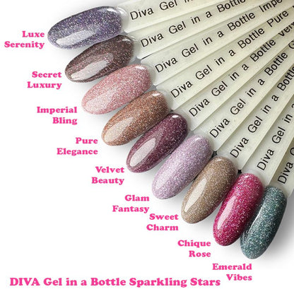 Diva Gel in a Bottle Sparkling Stars Collection - 9x 15ml met gratis Fineliner - Beauty by Wenn