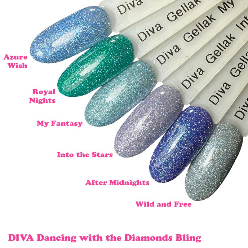 DIVA Gellak Dancing with the Diamonds BLING, BOLD en FEVER Collection 18x 10 ml + gratis Fineliner - Beauty by Wenn