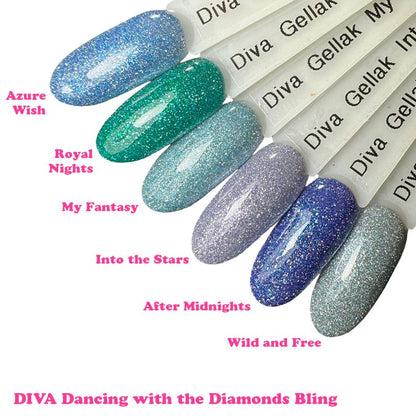 DIVA Gellak Dancing with the Diamonds BLING, BOLD en FEVER Collection 18x 10 ml + gratis Fineliner - Beauty by Wenn