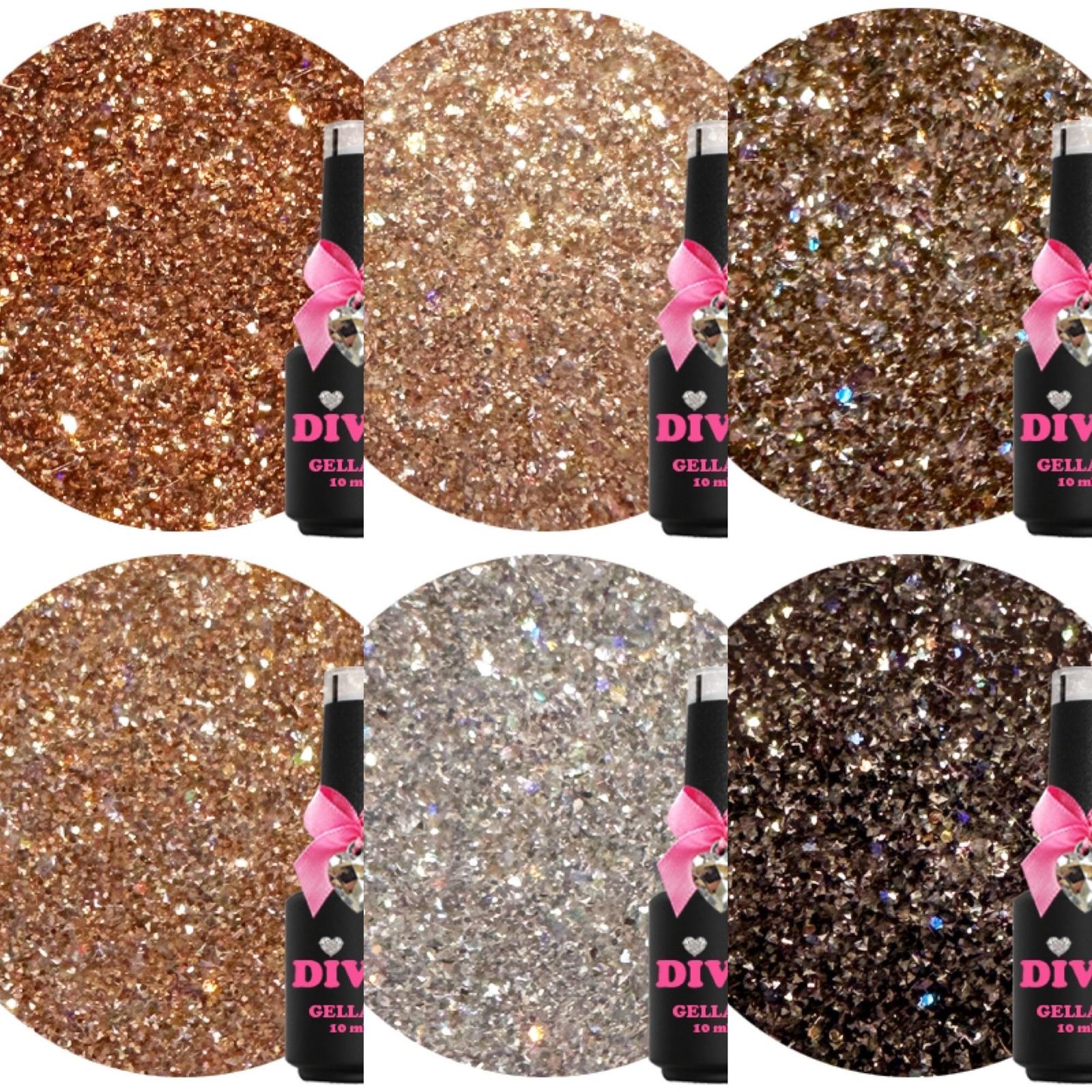 DIVA Gellak Dancing with the Diamonds BLING, BOLD en FEVER Collection 18x 10 ml + gratis Fineliner - Beauty by Wenn