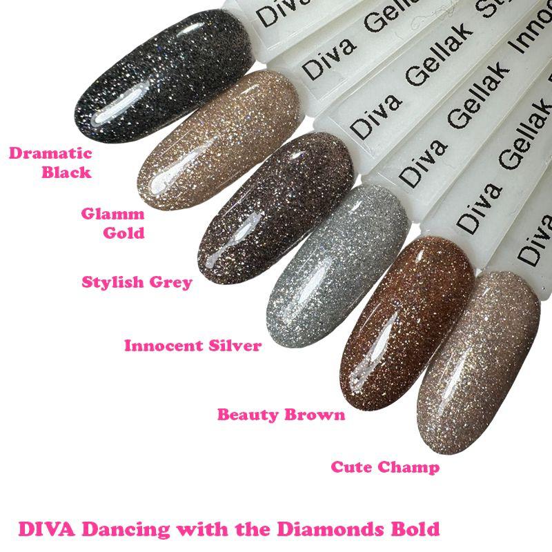 DIVA Gellak Dancing with the Diamonds BLING, BOLD en FEVER Collection 18x 10 ml + gratis Fineliner - Beauty by Wenn