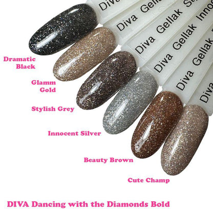 DIVA Gellak Dancing with the Diamonds BLING, BOLD en FEVER Collection 18x 10 ml + gratis Fineliner - Beauty by Wenn