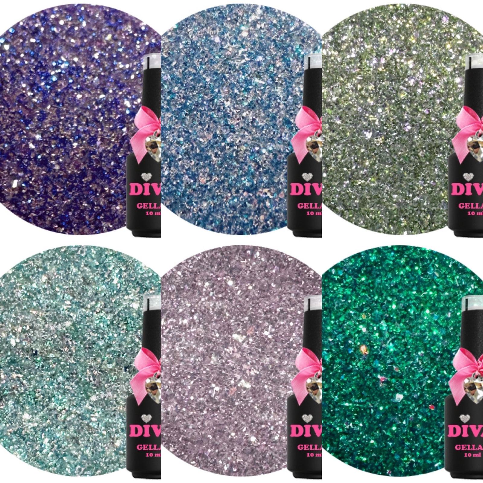 DIVA Gellak Dancing with the Diamonds BLING, BOLD en FEVER Collection 18x 10 ml + gratis Fineliner - Beauty by Wenn