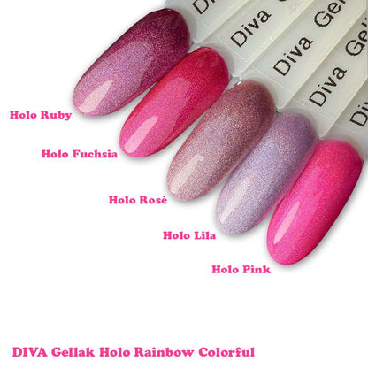 DIVA Gellak Holo Ruby 10ml