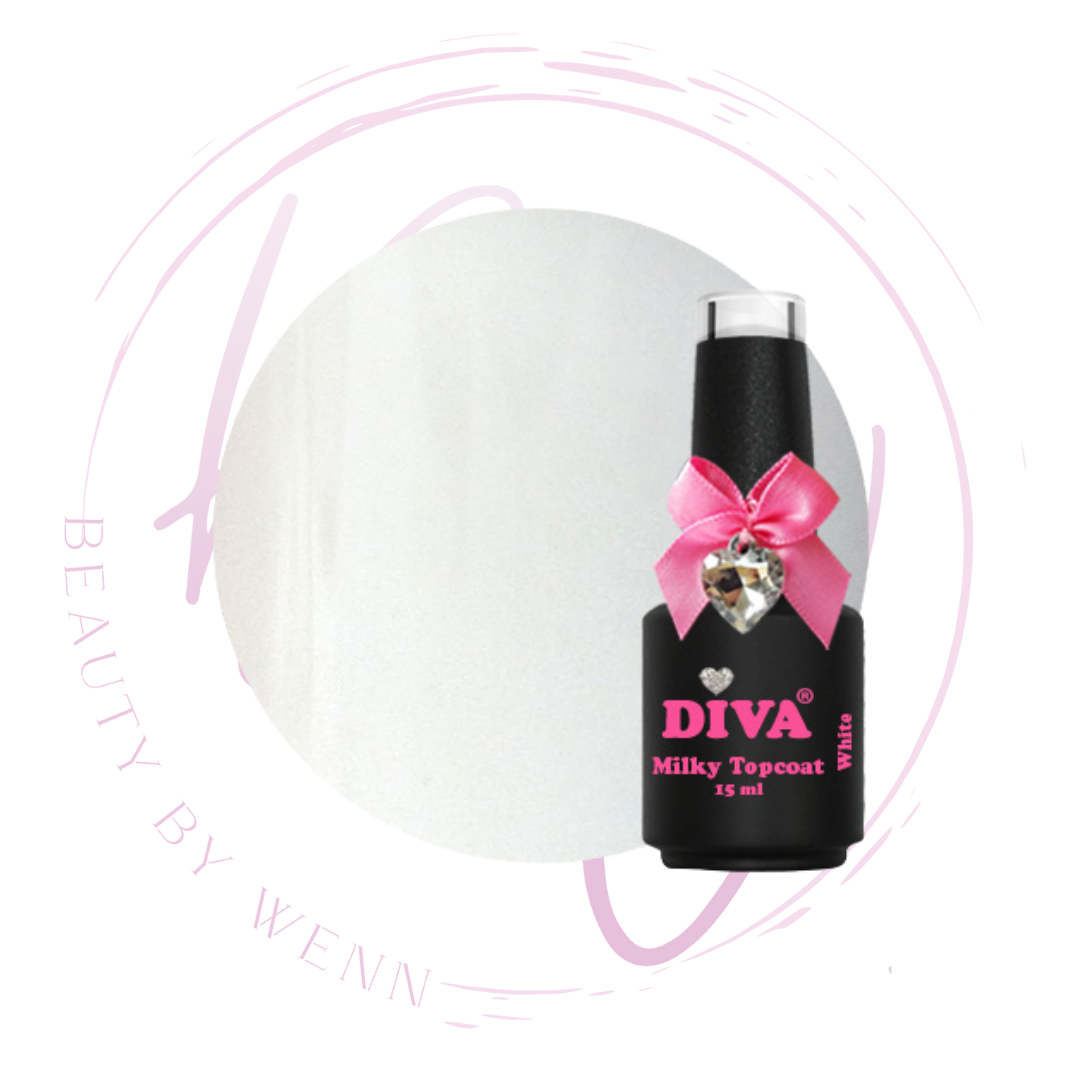 DIVA Milky Topcoat White - No Wipe 15 ml - Beauty by Wenn