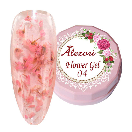Alezori Flower Gel 04 – Nail Art Gel met Gedroogde Bloemblaadjes (6g)