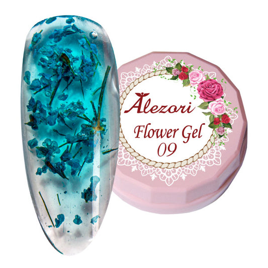 Alezori Flower Gel 09 – Nail Art Gel met Gedroogde Bloemblaadjes (6g)