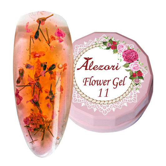 Alezori Flower Gel 11 – Nail Art Gel met Gedroogde Bloemblaadjes (6g)