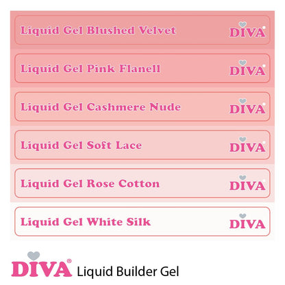 DIVA Liquid Builder Gel White Silk 15ml  - Hema&TPO-free