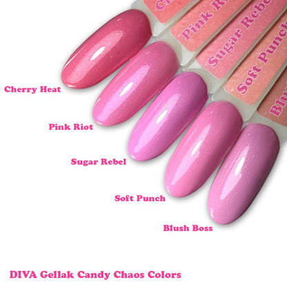 DIVA Gellak Candy Chaos Colors 5x 10 ml # - met gratis Colorpop Stickers