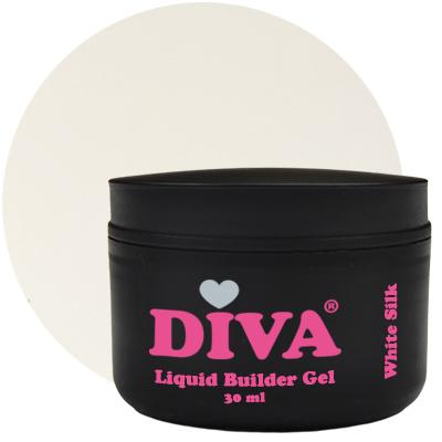 DIVA Liquid Builder Gel White Silk 30 ml  - Hema&TPO-free