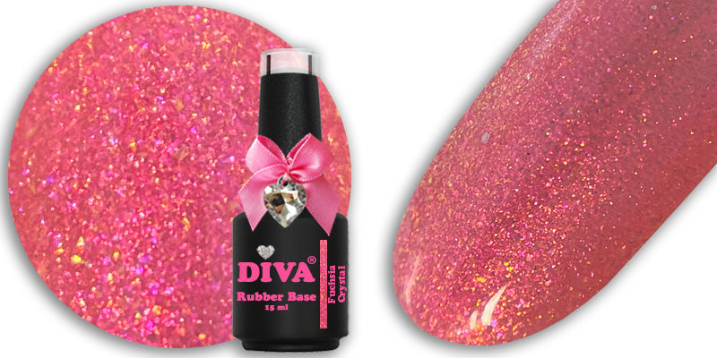 Diva Rubber Basecoat Fuchsia Crystal 15 ml