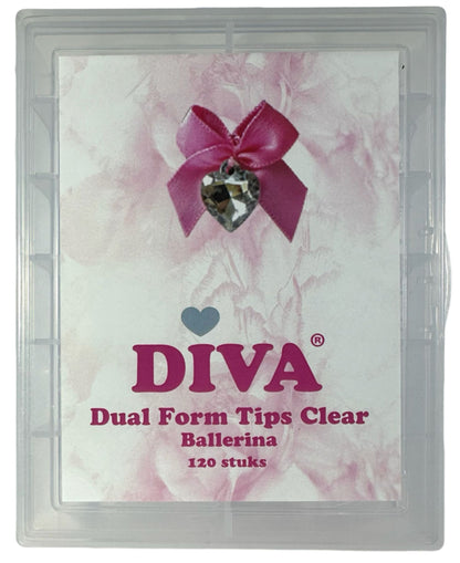 Dual Form Tips Clear Square in Tipbox 120 pcs (halve tips) - Beauty by Wenn