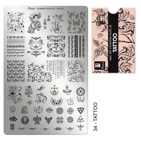 Moyra Stamping Plaat 34 Tattoo - Beauty by Wenn