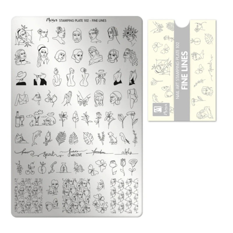 Moyra Stamping Plate 102 Fine Lines - Beauty by Wenn