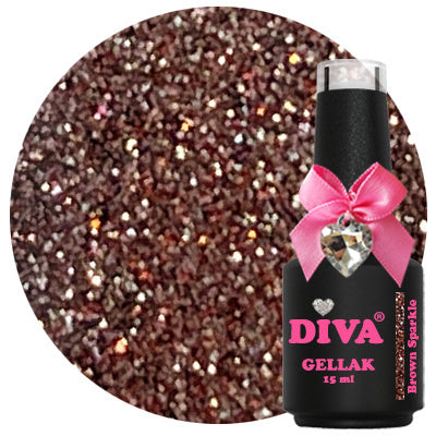 Diva Gellak Cat Eye Brown Sparkle 15 ml - Beauty by Wenn