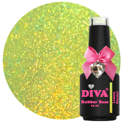 DIVA Rubber Basecoat Crystal 15 ml - 6 stuks + gratis Diva Kolinsky Fineliner