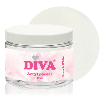 Diva Acryl Poeder French White 45 gram - Beauty by Wenn