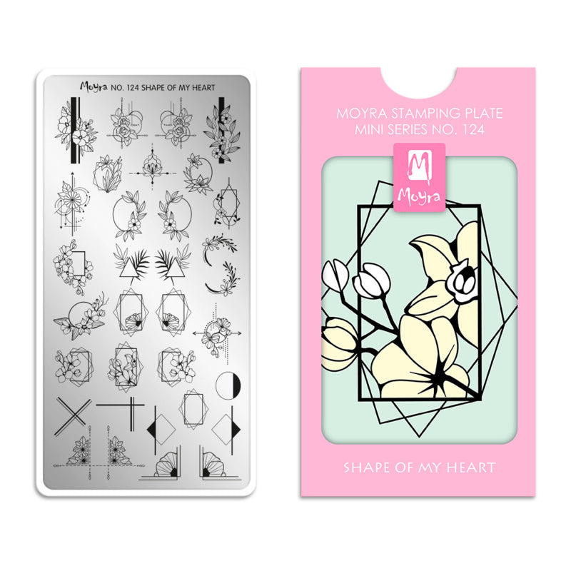 Moyra Mini Stamping Plate 124 Shape Of My Heart - Beauty by Wenn