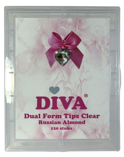 Dual Form Tips Clear Russian Almond in Tipbox 120 pcs ( have tips) - Beauty by Wenn