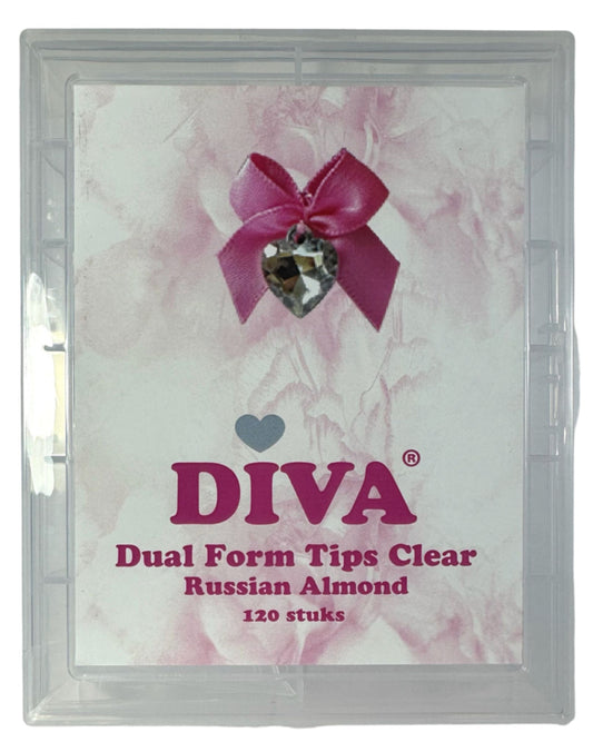 Dual Form Tips Clear Russian Almond in Tipbox 120 pcs ( have tips) - Beauty by Wenn